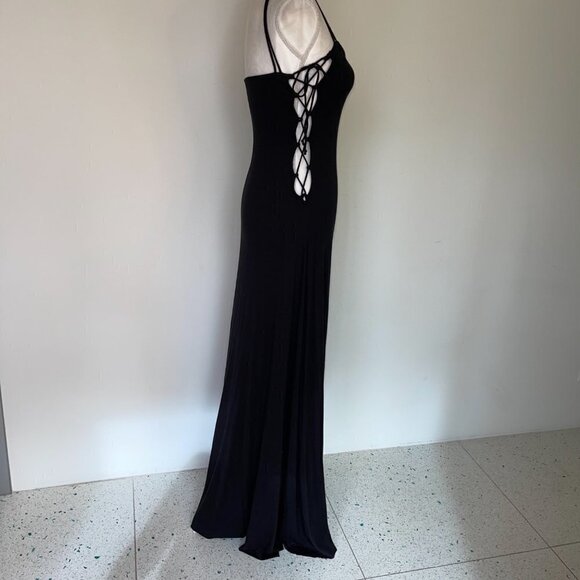 Rachel Pally Maxi Dress Womens Small Lace Up Side Black Sleeveless Made In USA - Picture 3 of 14